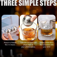 Stainless steel whiskey scotch chilling balls