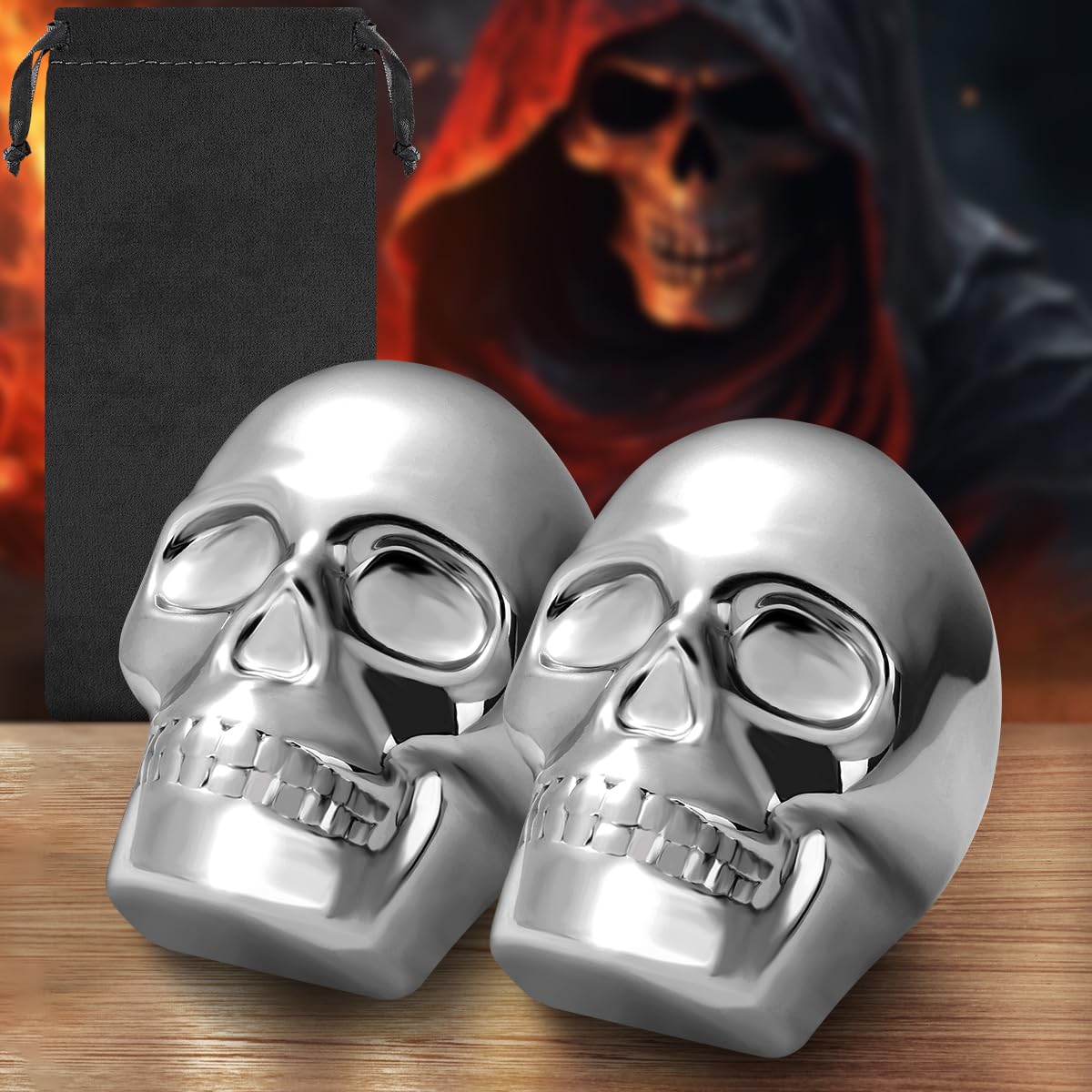 Stainless steel ice cube mold for whisky and cocktails