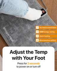 WhisperHeat Heated Floor Mat underfoot warmth at a desk