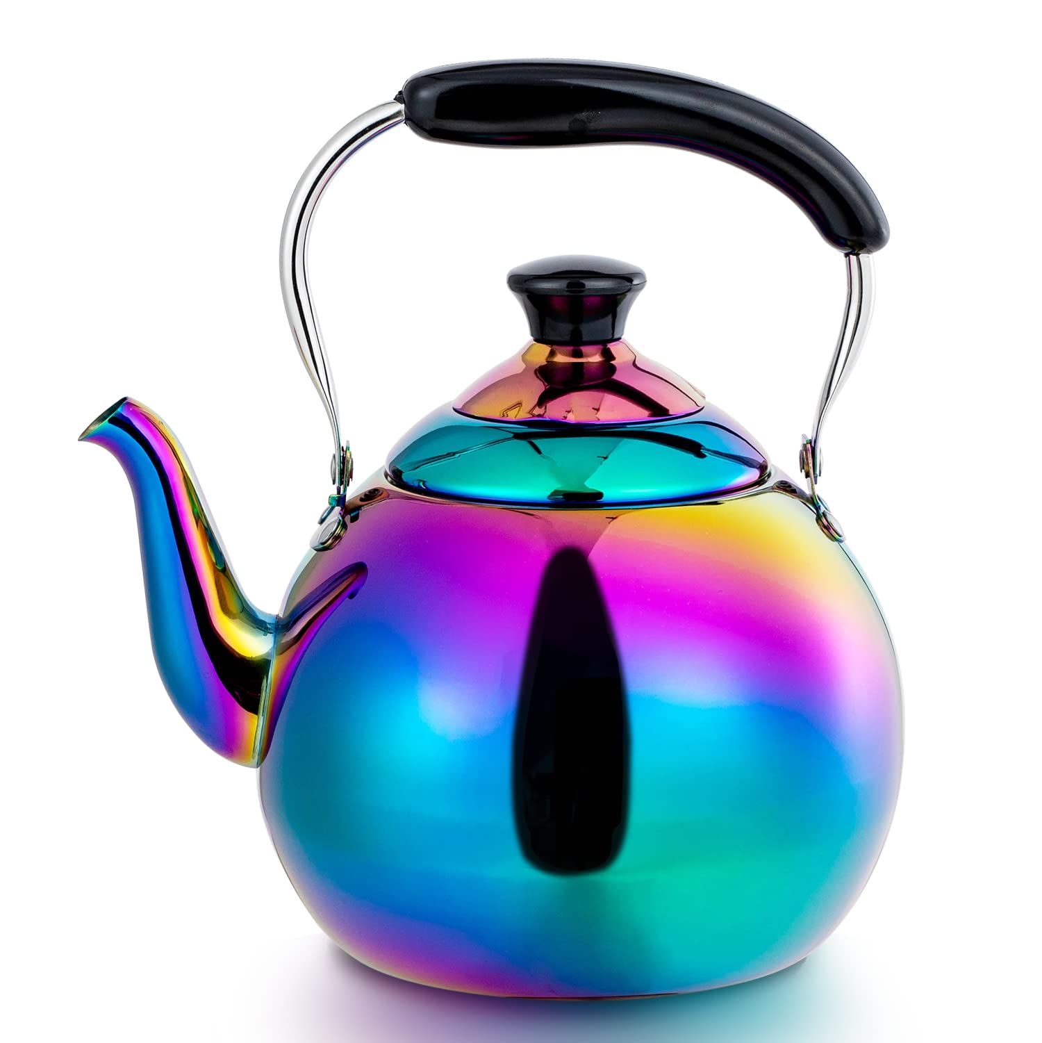 Whistling Tea Kettle for Stovetop Induction on stainless steel surface
