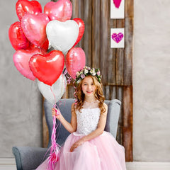 White 18 inch heart foil balloons
