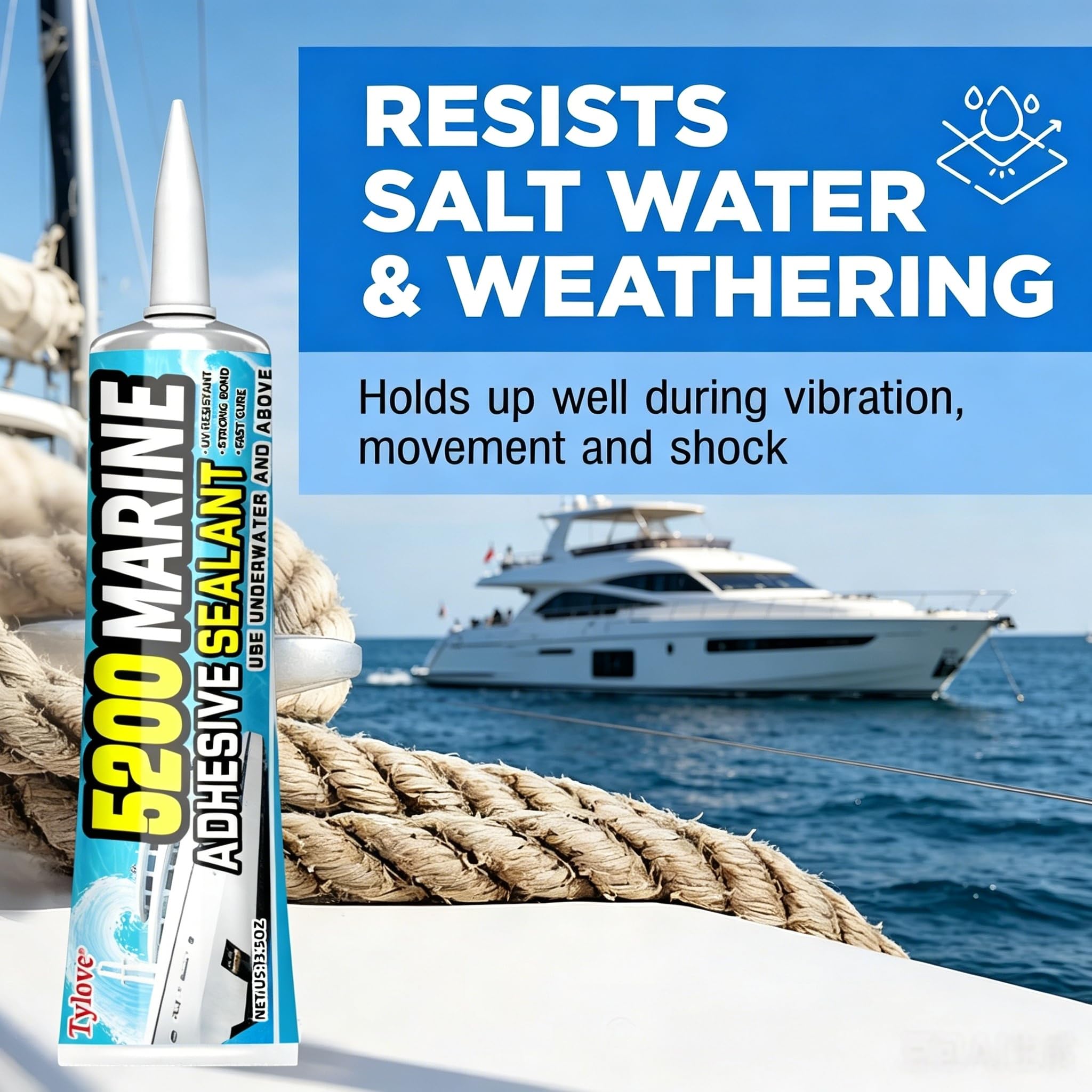 permanent bond seal on boat deck fittings