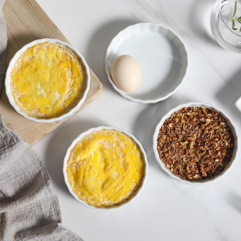 Ramekins sized 4.5 x 4.5 x 1.1 inches