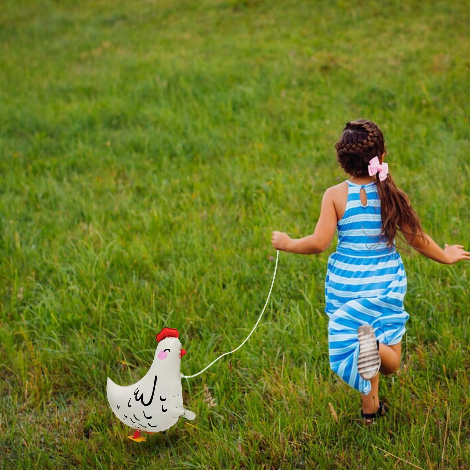 White chicken balloon and black chicken balloon pair in set