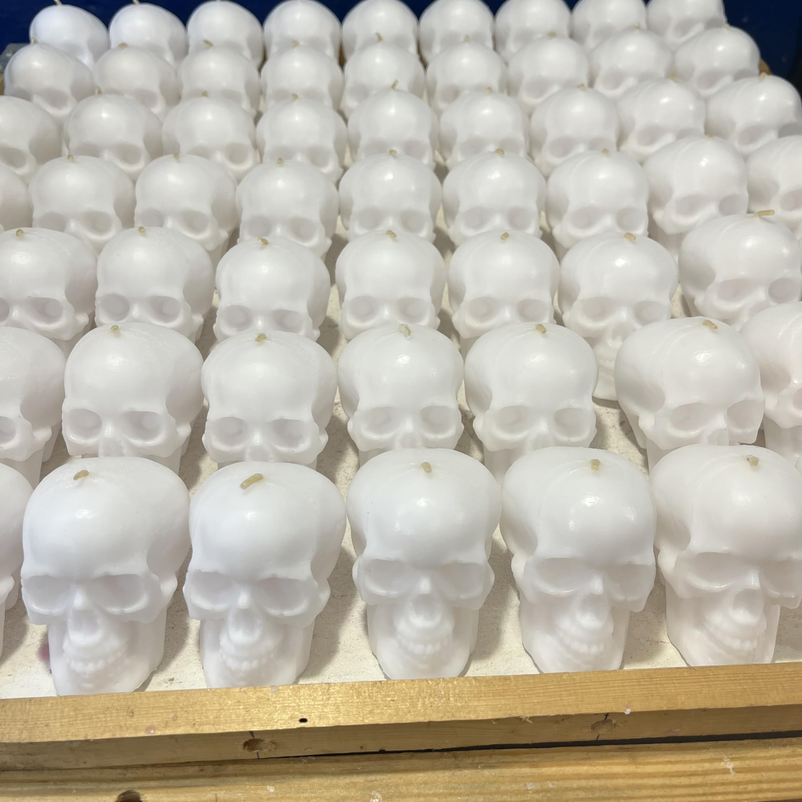 Purity and strength symbolism in white skull candles