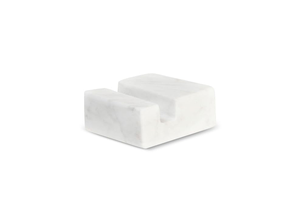 White Carrara marble card holder with premium finish