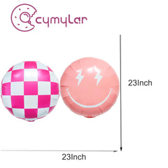 White Checkered Balloons included in set
