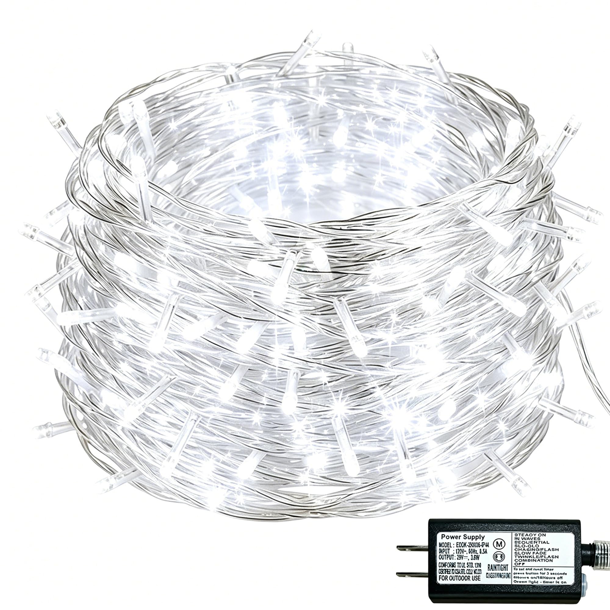 White Christmas Lights 100 LED 33ft string lights indoor