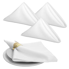 White cloth napkins 17x17 inch set of four