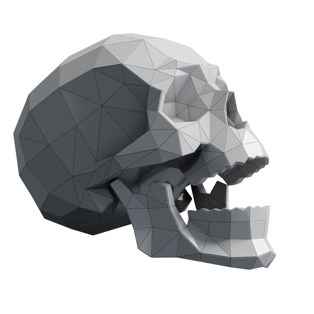 Low poly skull papercraft decor for home use image