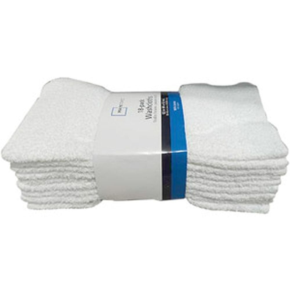 White cotton washcloth pack 18 count product image