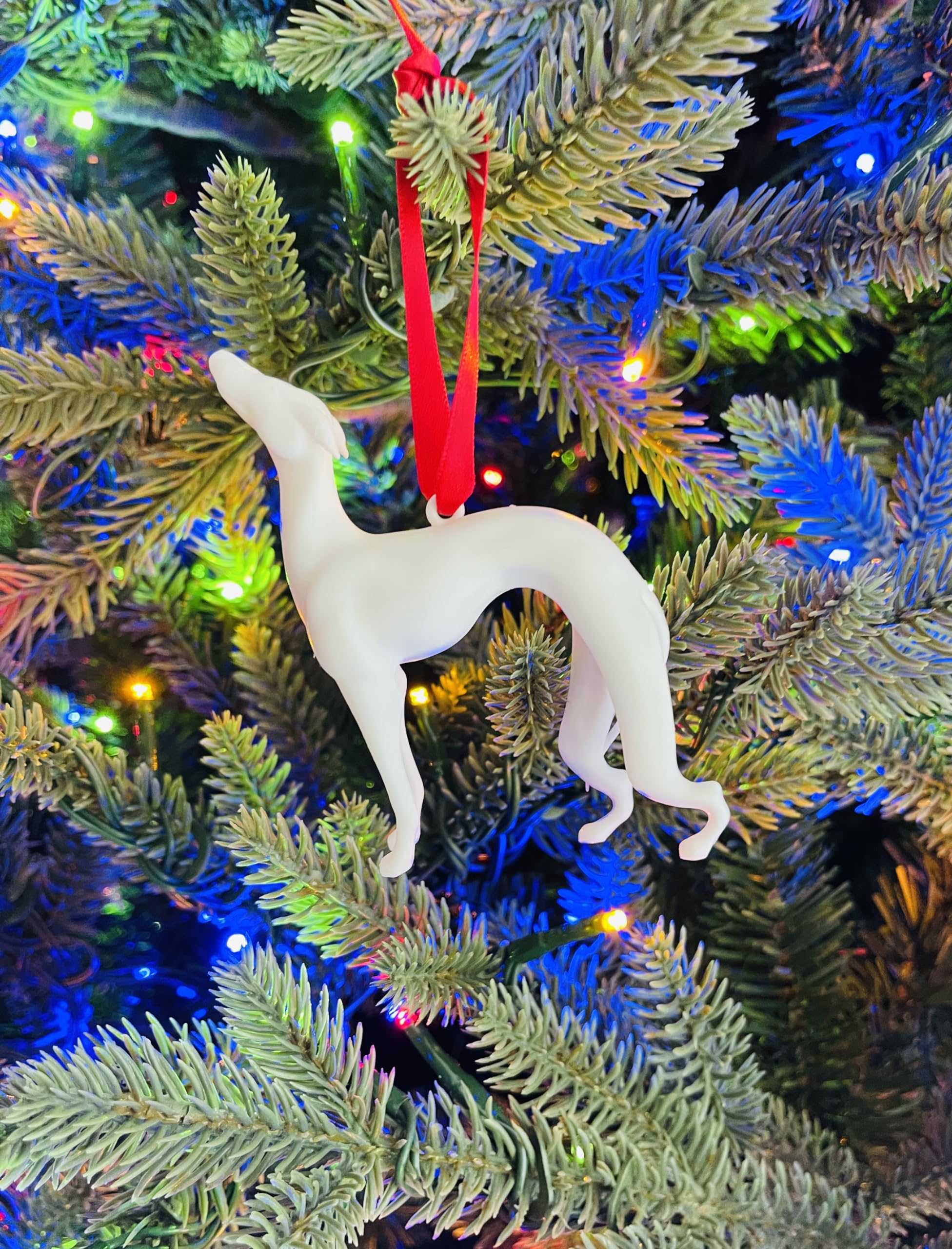 White dog ornament inspired by Friends Christmas