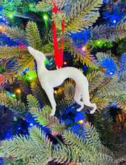 White dog ornament inspired by Friends Christmas