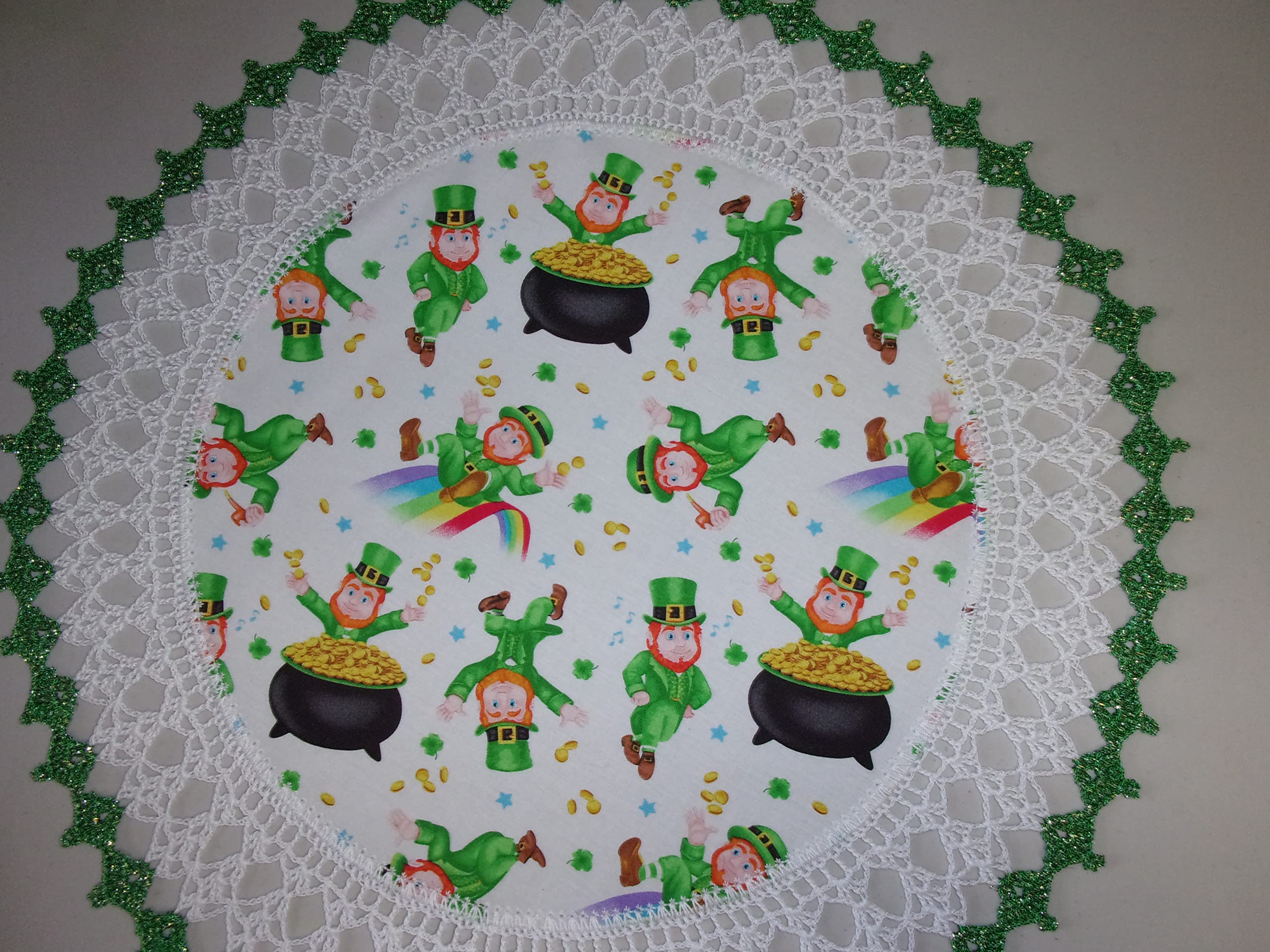 St Patrick's Day crochet doily suitable as holiday gift