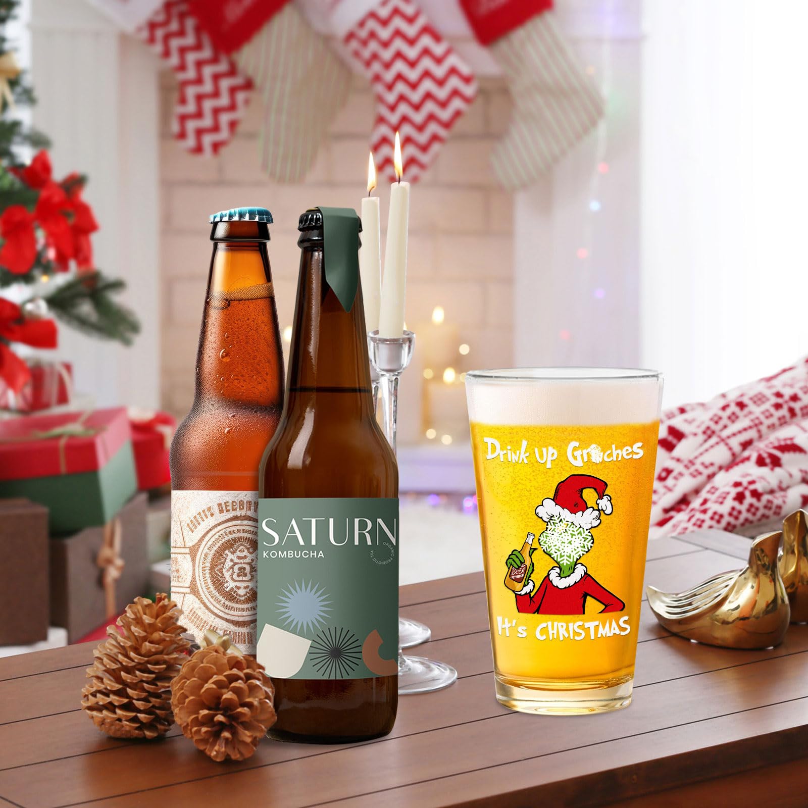 Premium thick glass beer glass for holidays