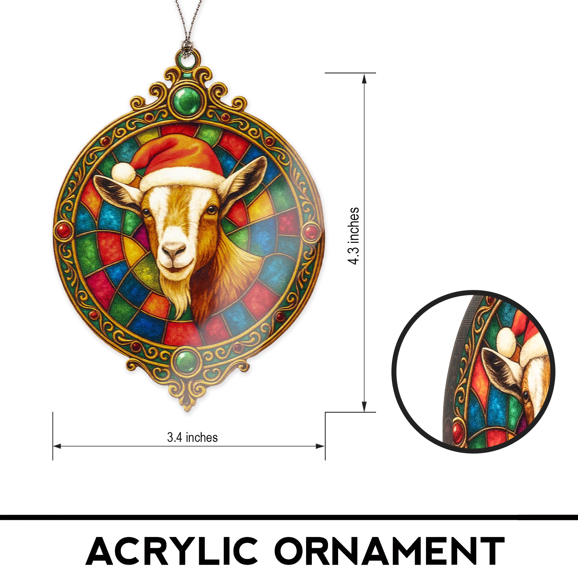Ready to gift goat ornament in elegant simple packaging