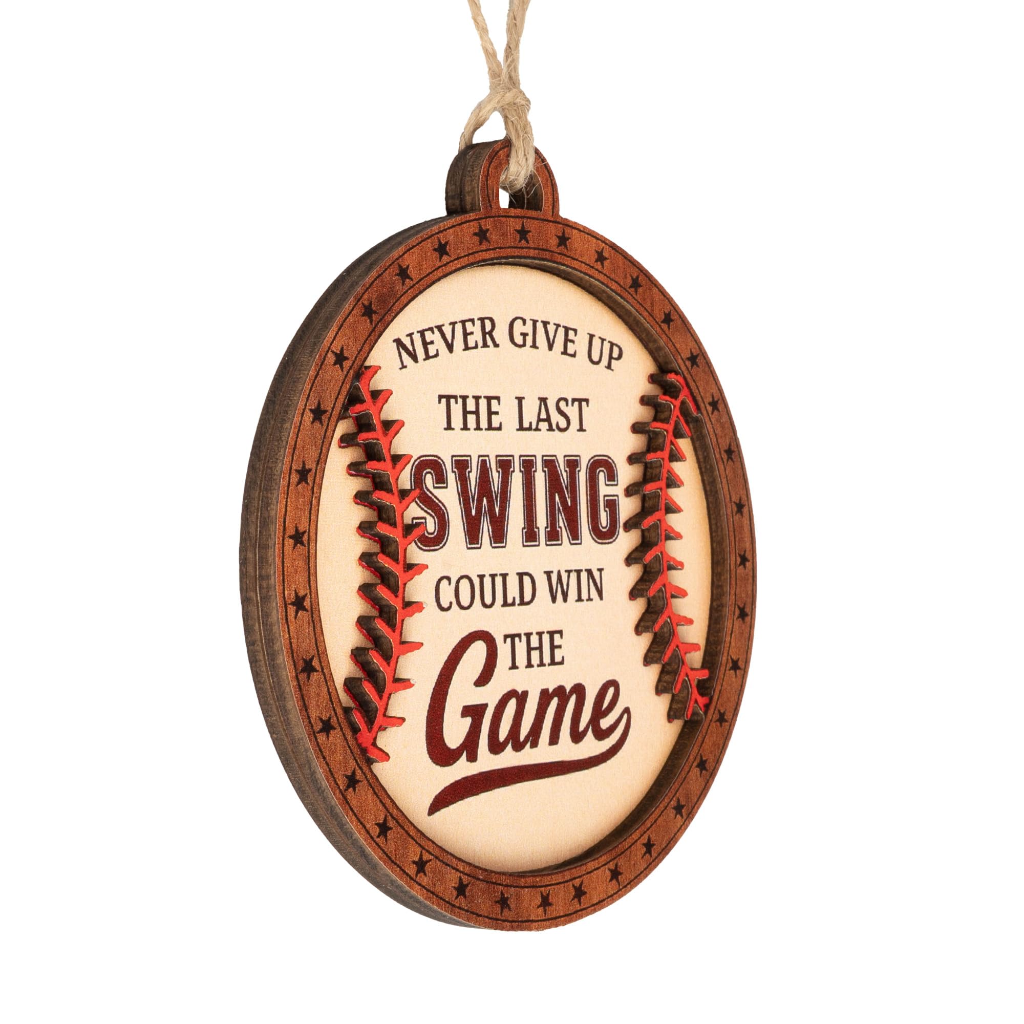Xmas Tree Funny Decoration baseball ornament closeup