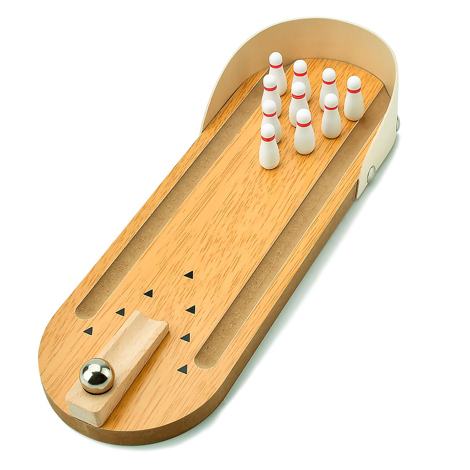 White Elephant Gifts tabletop bowling set packaging with contents