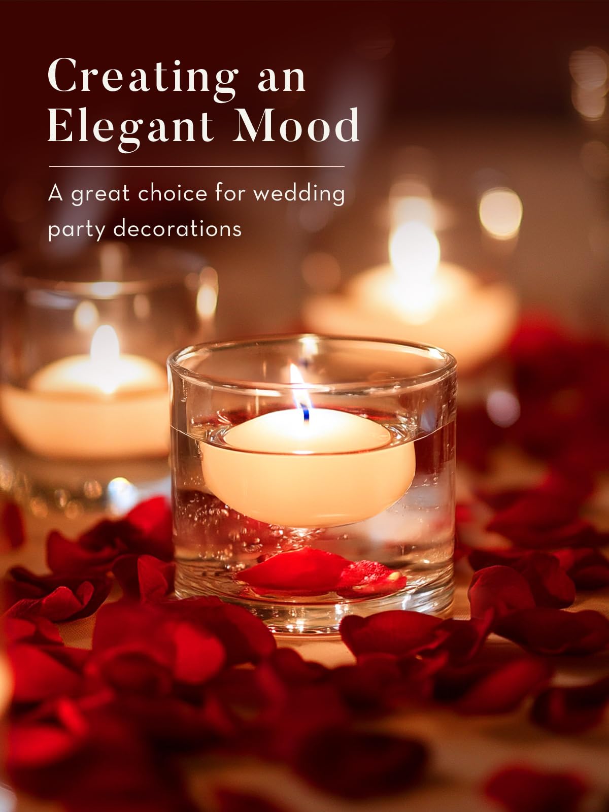 ashlux white floating candles burn 5-6 hours smokeless