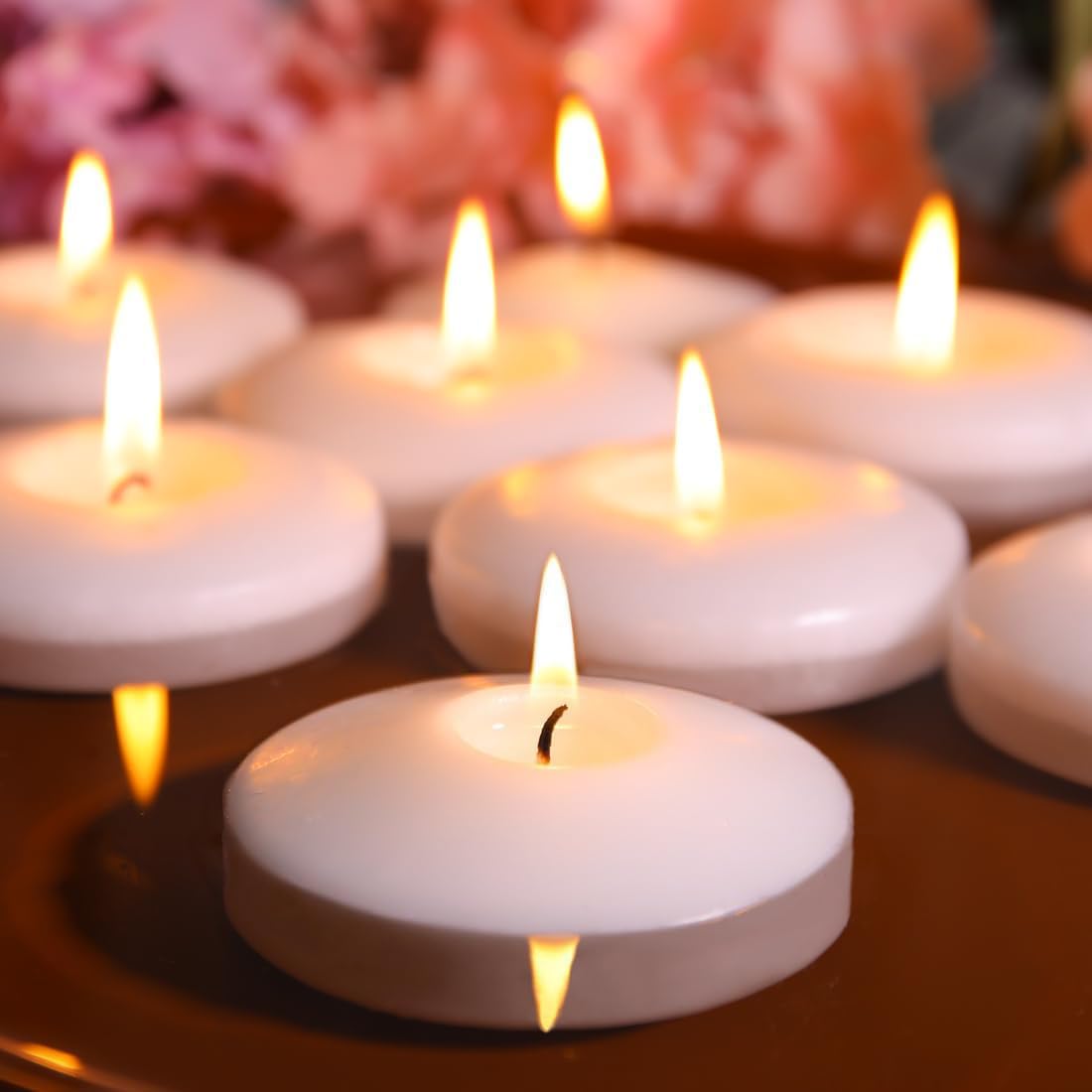 White 3 inch floating candle in 48-pack bulk