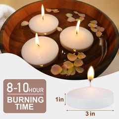 White floating candle for cylinder vase centerpiece setup