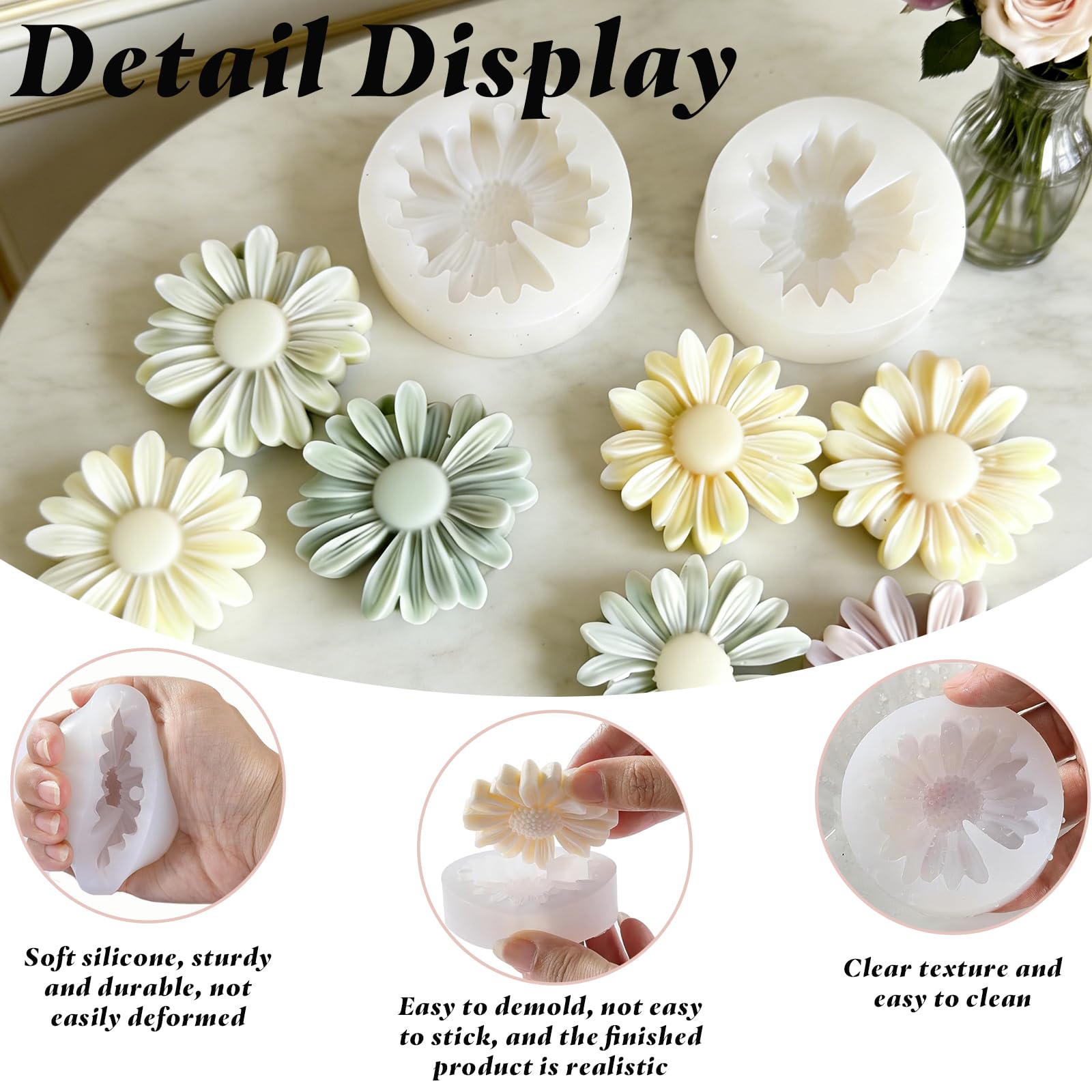 white flower fondant mold for diy cake decor