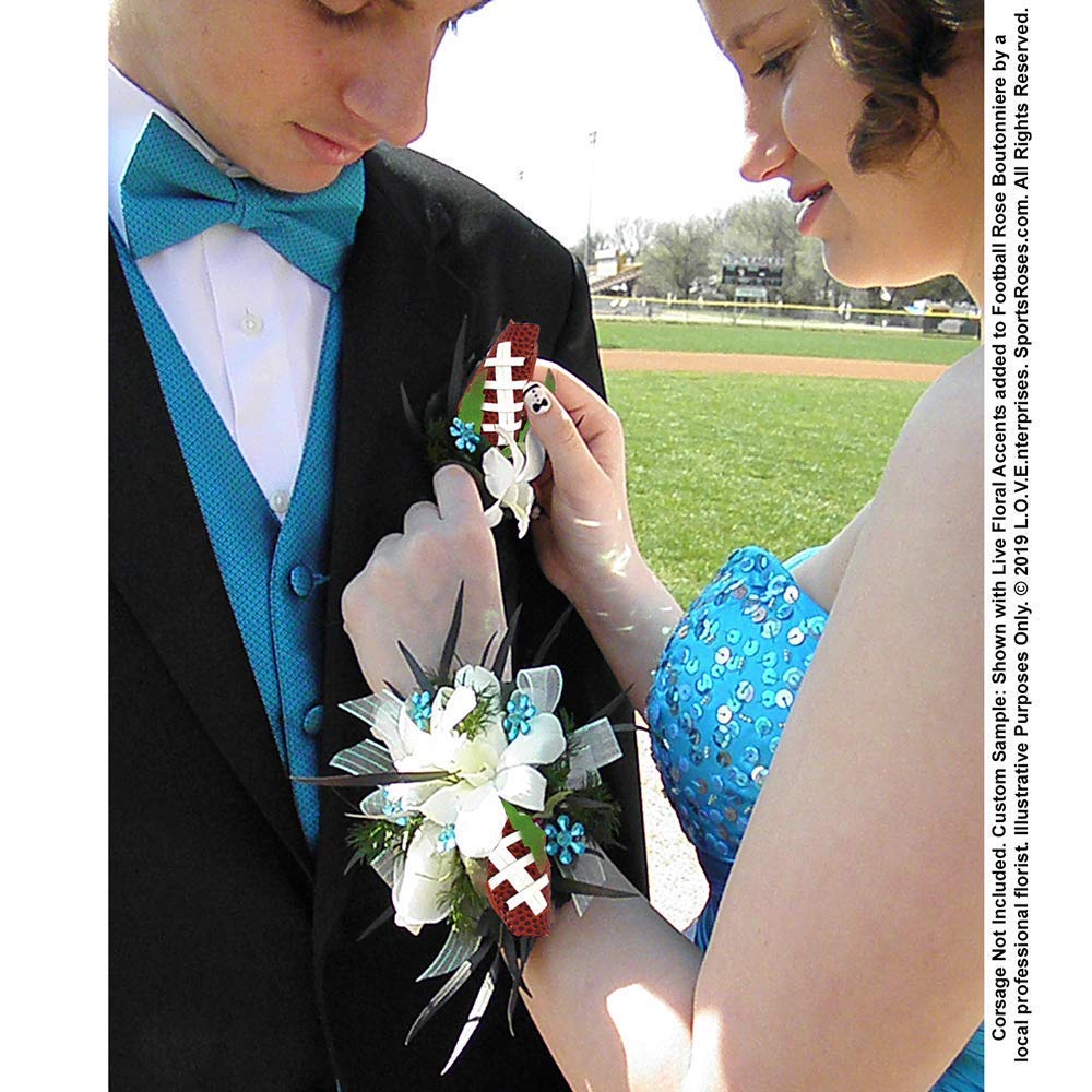 White gloss gift box with grosgrain football ribbon