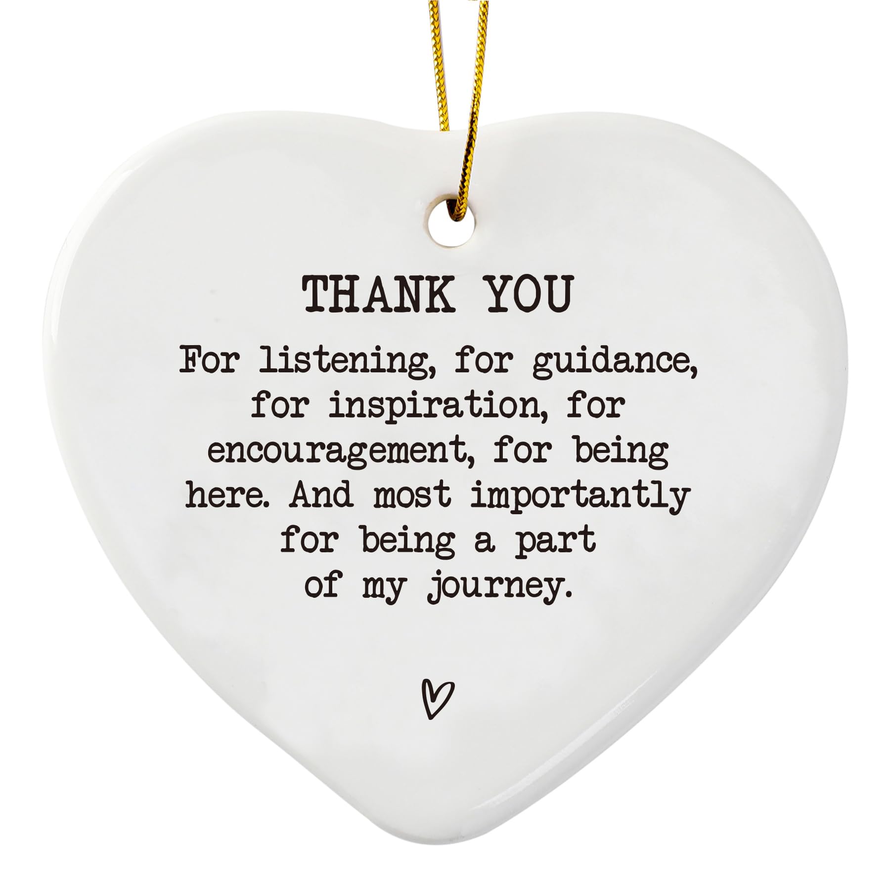 White heart ceramic ornament 3 inches