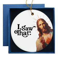 3 inch white heart ceramic ornament