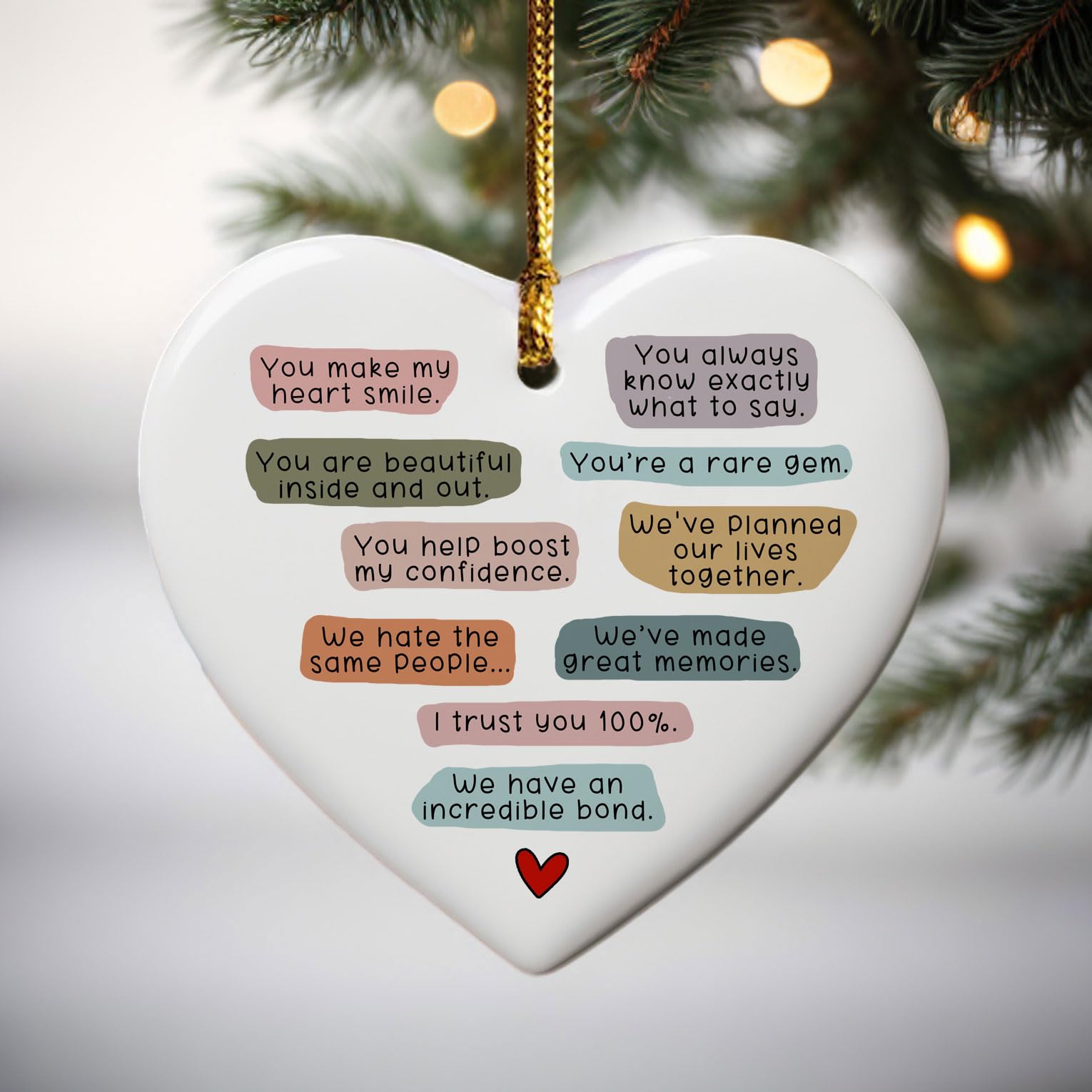 Sister keepsake Christmas ornament in white