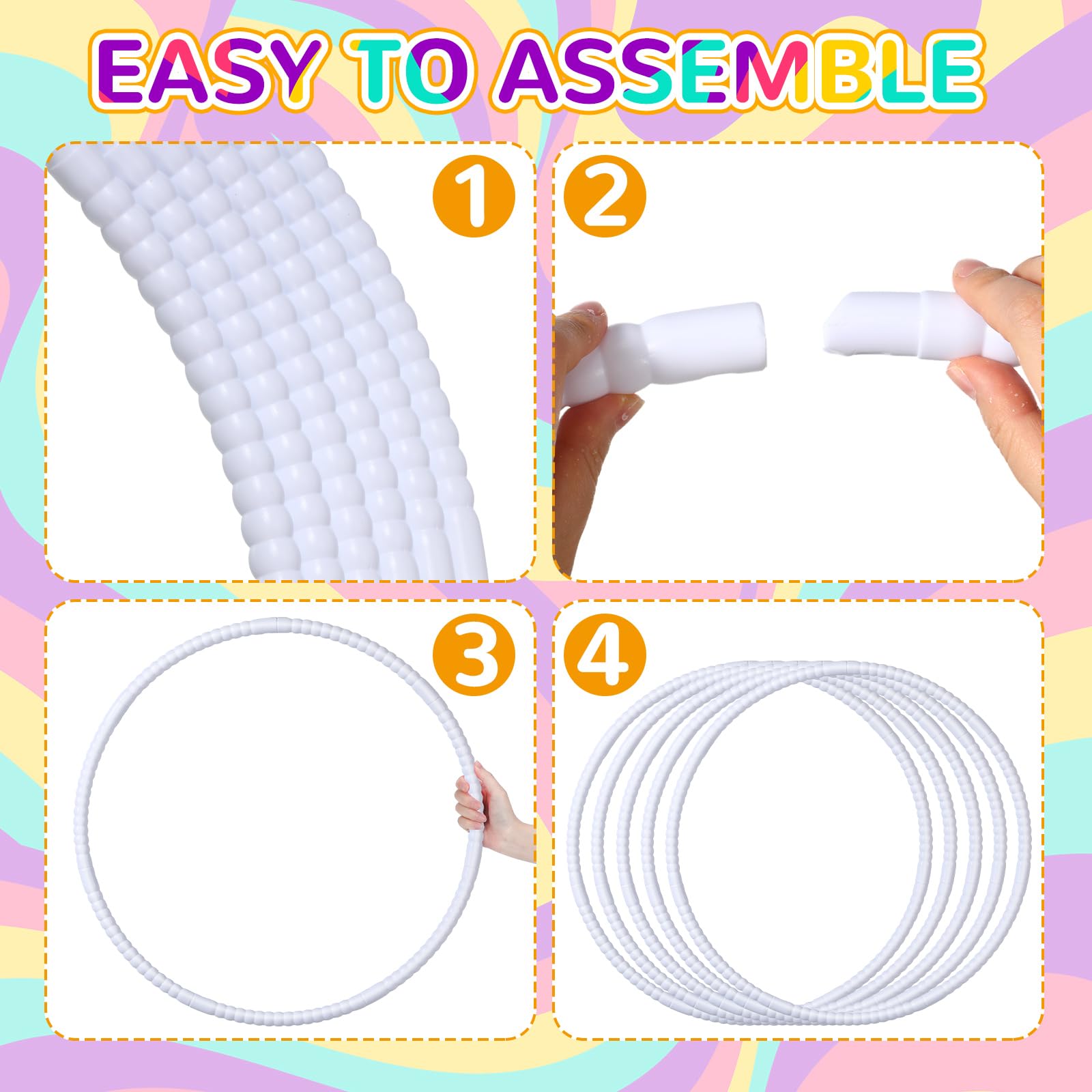 White six hoop pack for indoor outdoor use