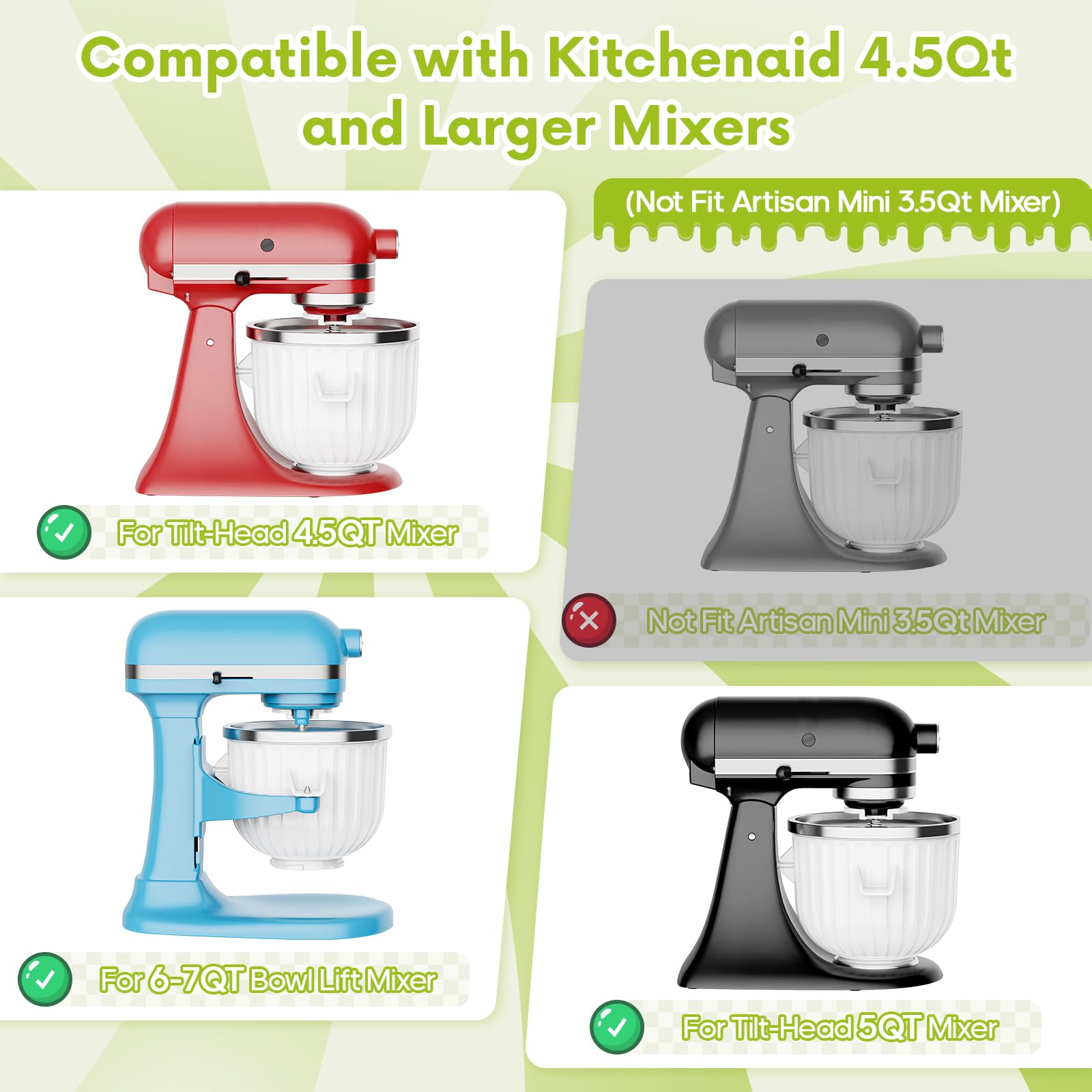 White color ice cream maker attachment for KitchenAid