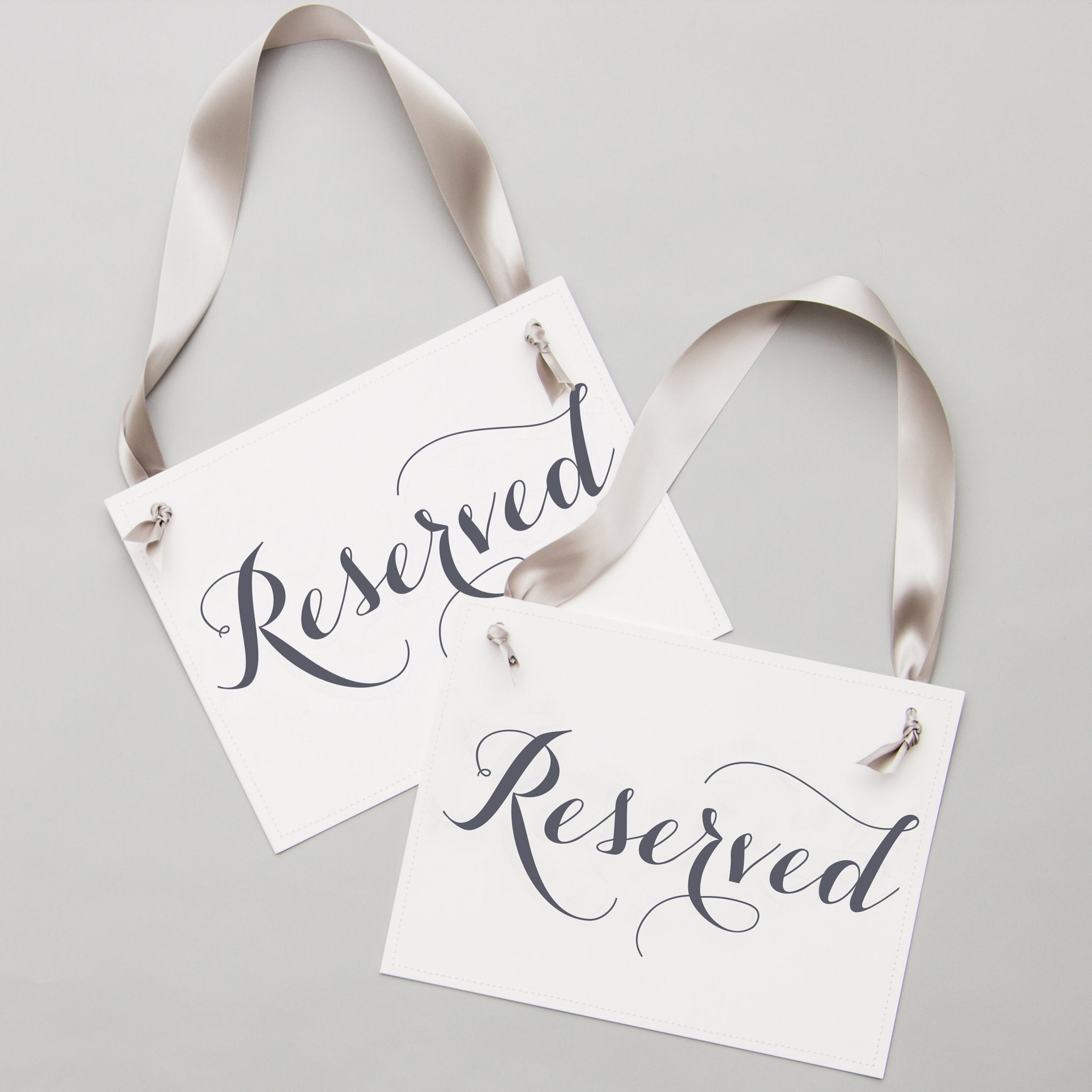 White linen texture cardstock reserved sign 11x8.5 inches