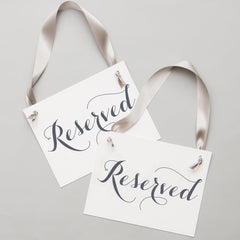 White linen texture cardstock reserved sign 11x8.5 inches