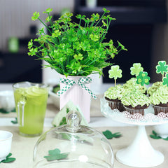 Outdoor clover plant four leaf with Boston fern stems