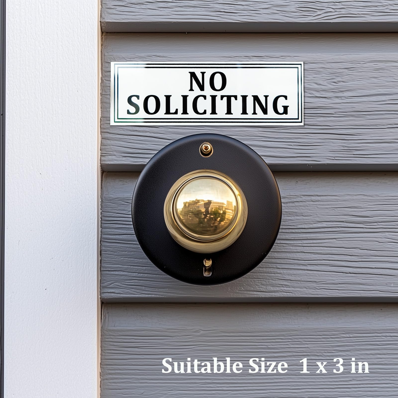 No Soliciting sign message for doors gates mailboxes