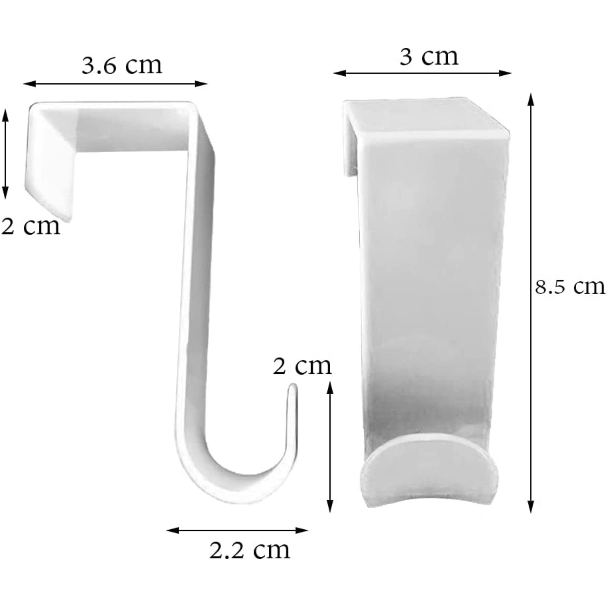 white plastic over-the-door-hanger 2-pack close up