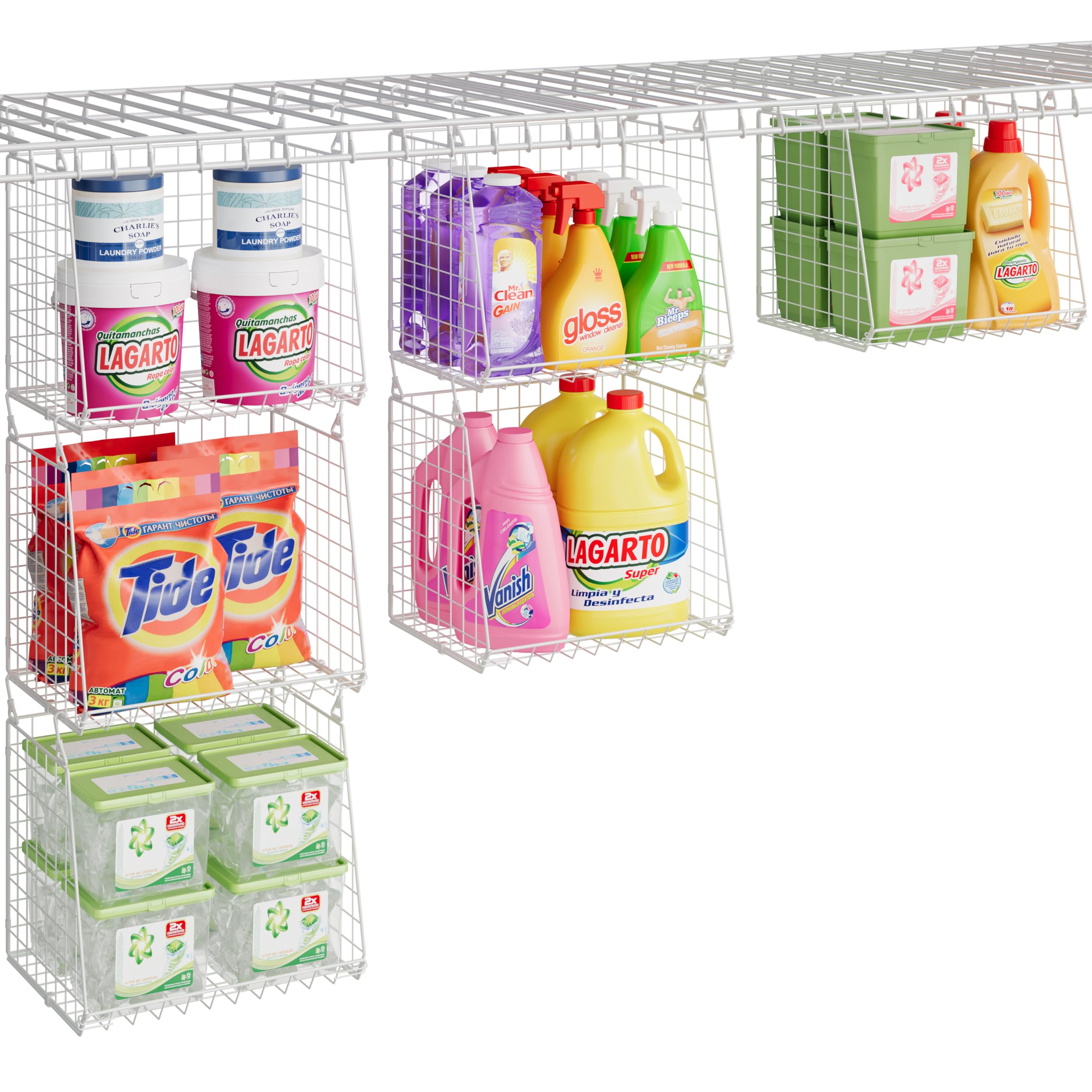 Space-saving storage solution for closet and garage