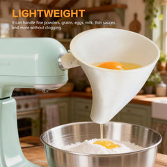 Stand mixer accessory flour funnel compatible with Kitchen Aid