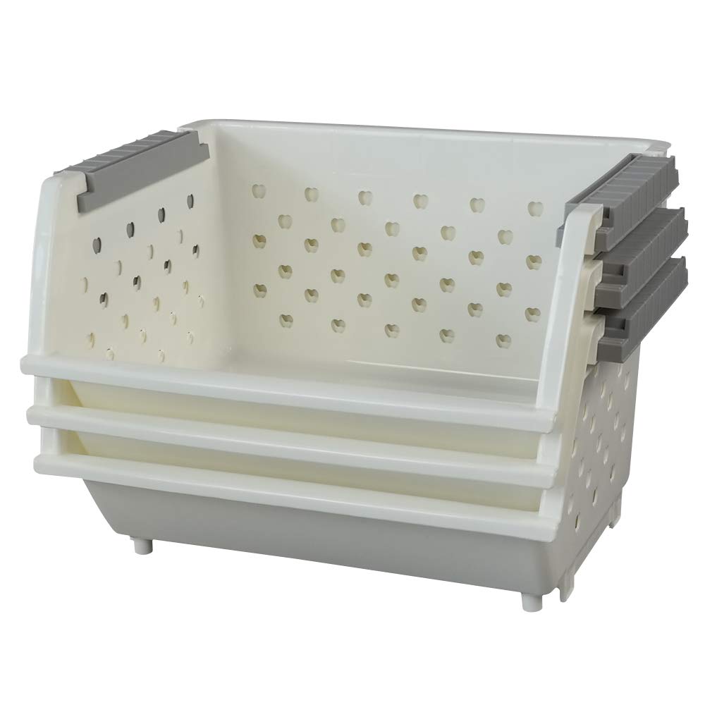 White plastic storage bin suitable for fruits and snacks