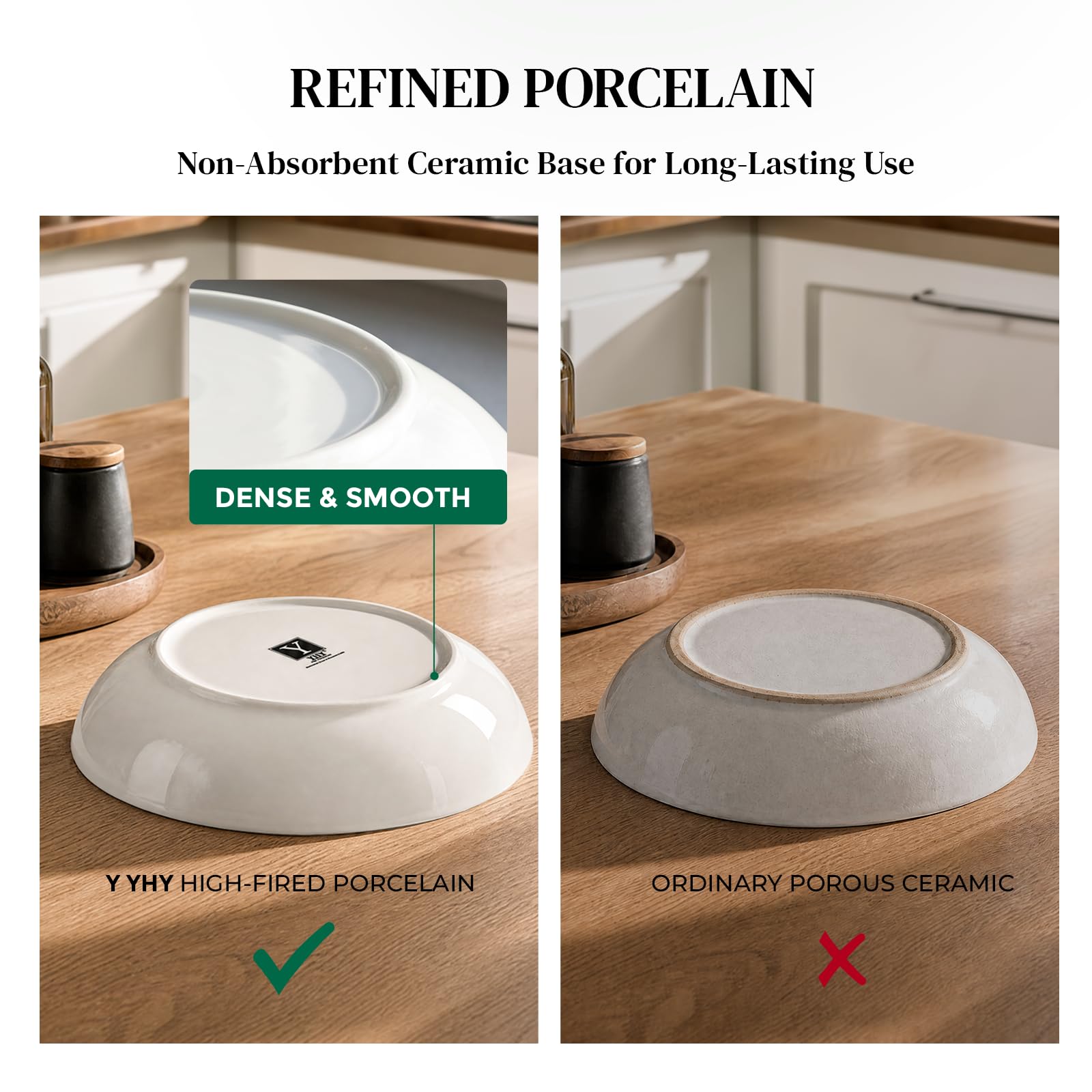 Microwave and dishwasher safe porcelain bowls