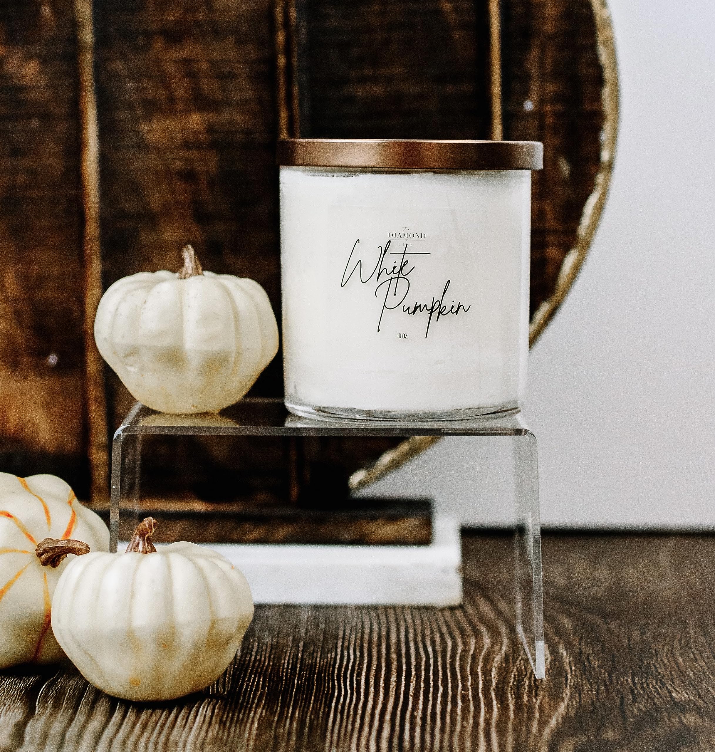 White Pumpkin scented coconut soy candle 9oz jar