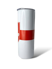White Red White flag knight design travel tumbler
