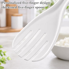 White non-stick rice scooper with ergonomic handle