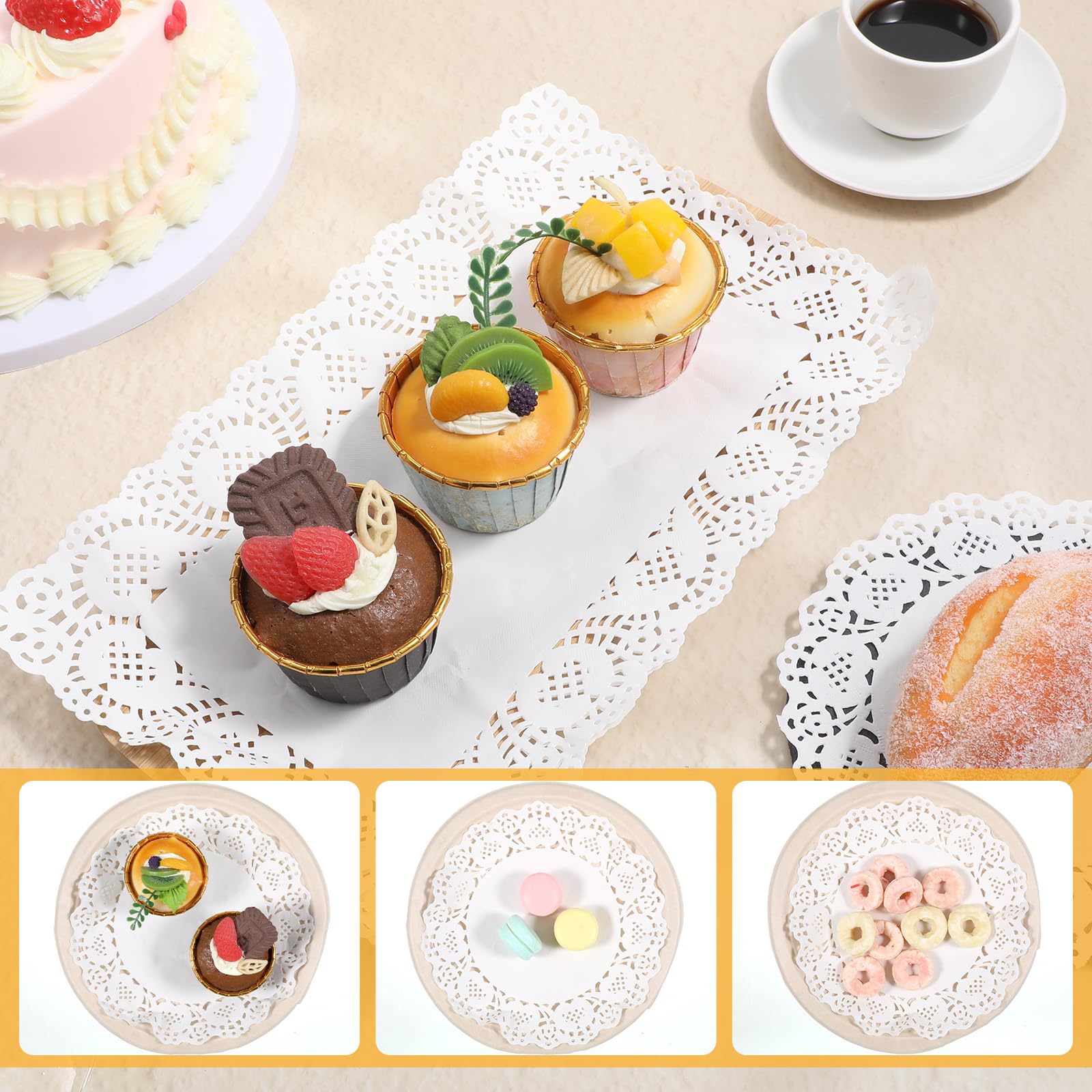 white paper doilies lace oval 10x7-5in