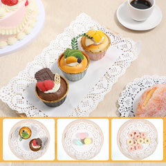 white paper doilies lace oval 10x7-5in