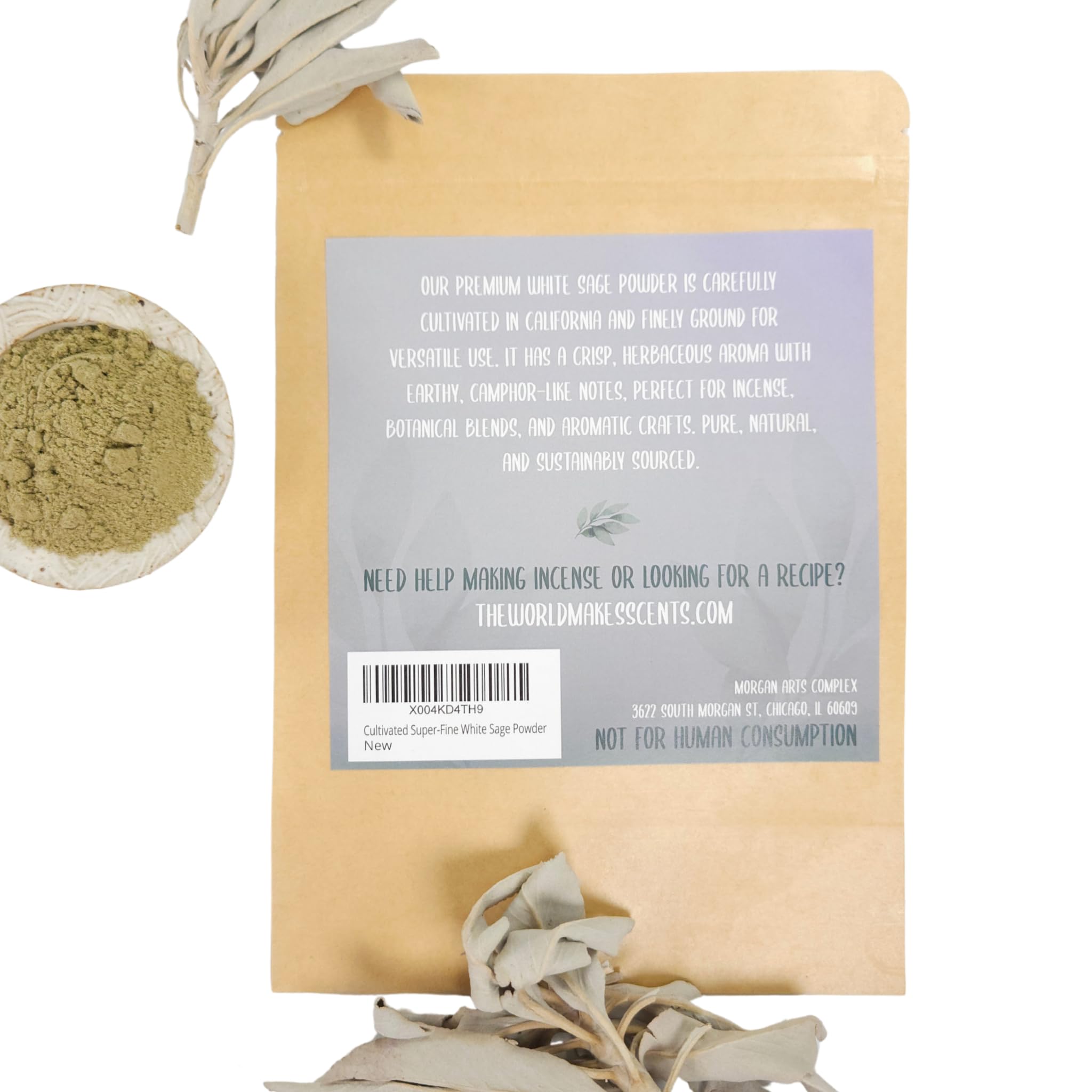 60 percent post-consumer recycled pouch sage powder