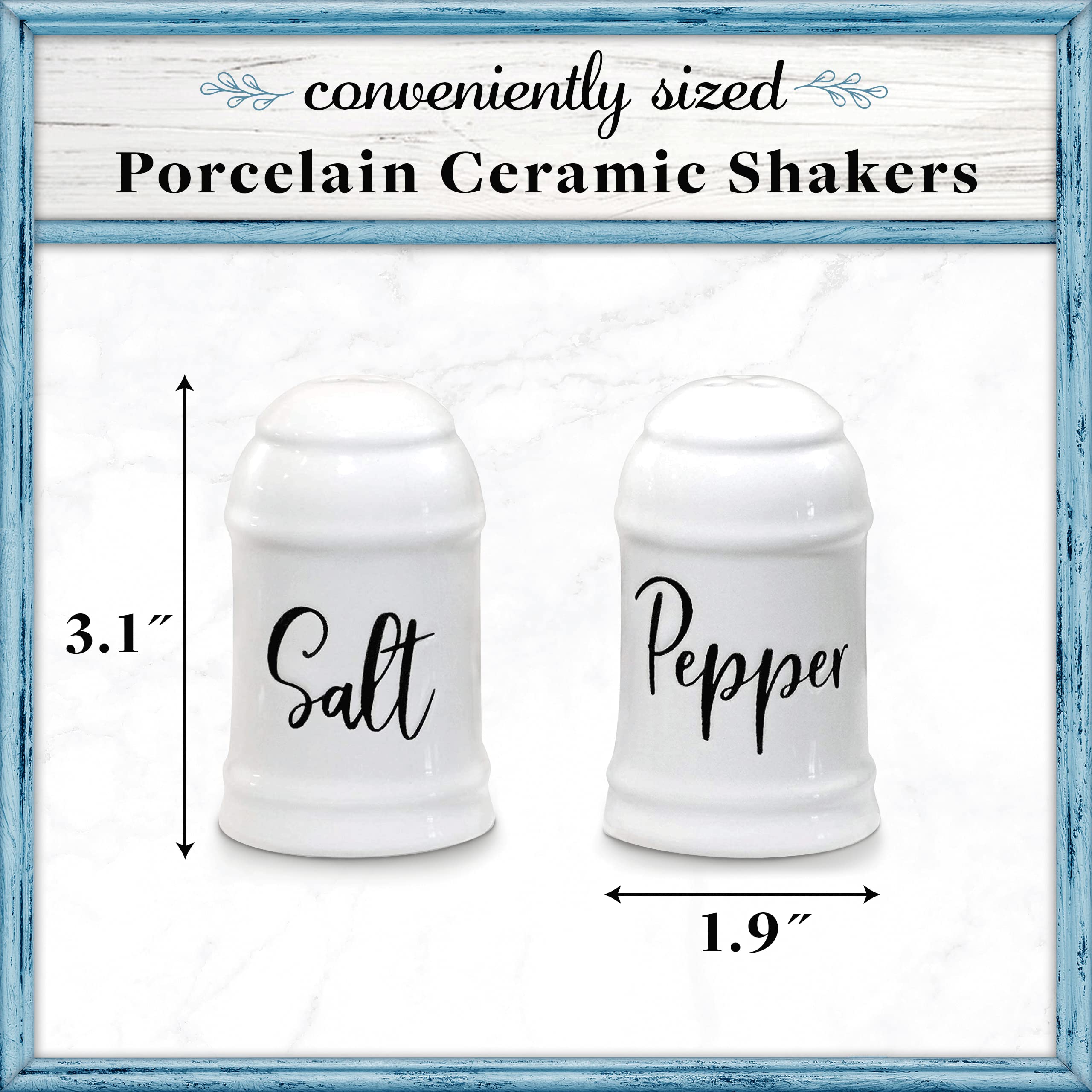 White ceramic salt and pepper set for kitchen counter