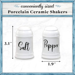 White ceramic salt and pepper set for kitchen counter