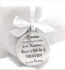 Silvertone cross charm on memorial ornament